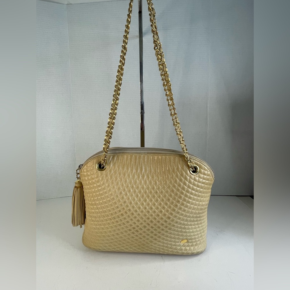 Bally Gold Quilted Shoulder Bag